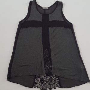 ISSI Black and grey sheer tank